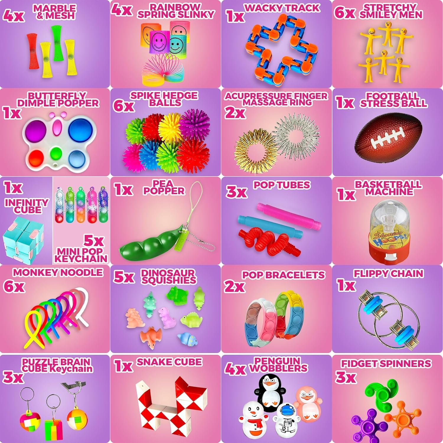 120 Pcs Fidget Toys Pack, Pop Sensory Party Favors Set Gifts for Kids Adults Boy Girl Stocking Stuffers Autistic Bulk Goodie Bag Filler Treasure Box Classroom Prizes School - Image 5