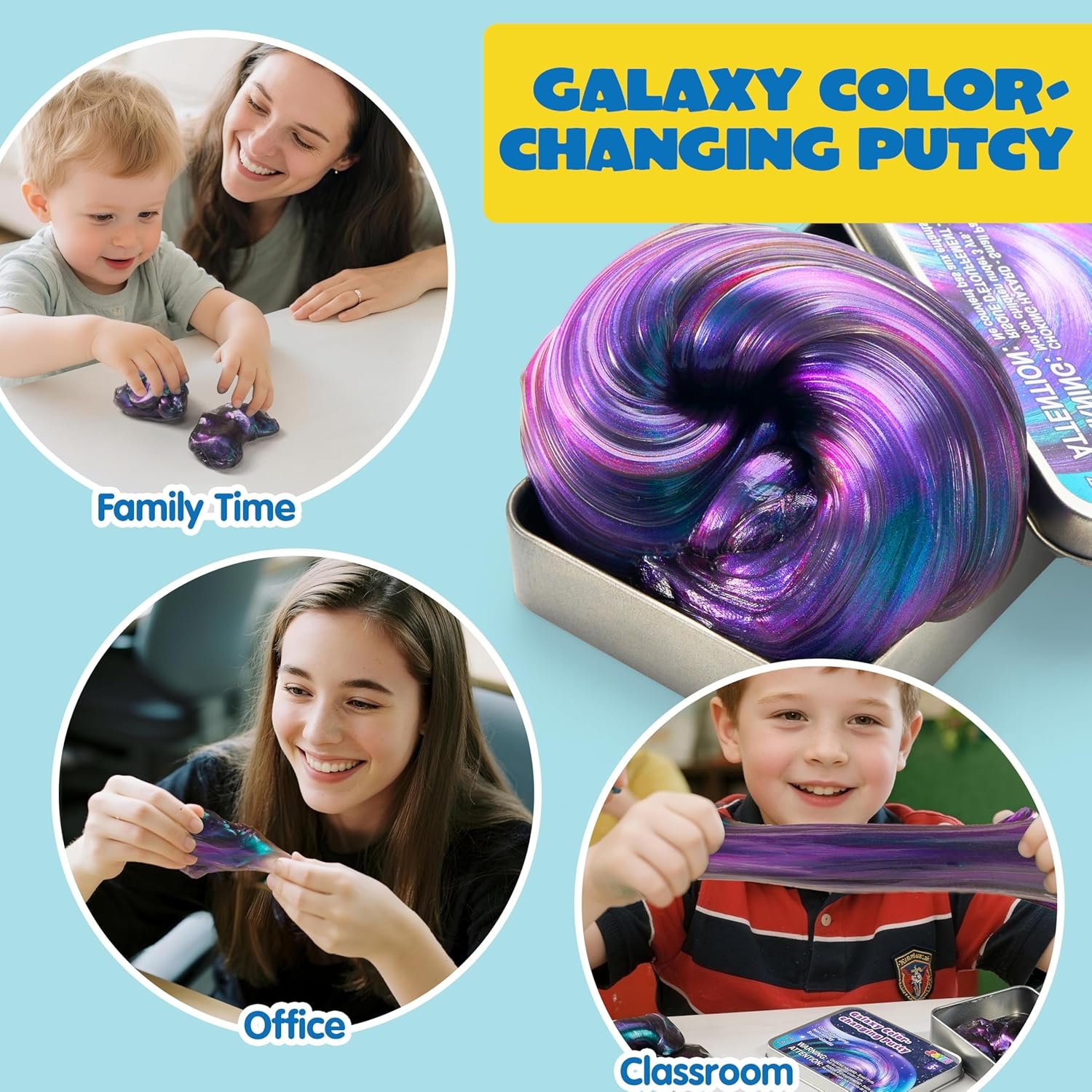 JOYIN Galaxy Color-Changing Putty, Slime for Kids 4.2oz, Therapy Putty, Fidget Toys Adults, Squishy Sensory Toys for Kids, Anxiety Stress Relief Gifts for Adults, Desk Fidgets - Image 6