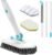 nacena Shower Scrubber with Long Handle, 3 in 1 Tile Tub Scrubber Brush with 3 Detachable Cleaning Heads Adjustable Handle Shower Cleaner Brush for Bathroom, Kitchen, Toilet, Wall, Sink, Blue White