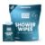 Super Fresh Shower Body Wipes, Travel Essentials for Camping, Large Unscented for Adults, Women, Men, Kids Personal Hygiene Cloth Enriched with Aloe and Vitamin E, Individually Wrapped 10 Pack