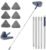 JEHONN Wall Cleaner Mop with Long Handle 82 Inches, 3-in-1 Ceiling Cleaning Tool Duster with 6 Replacement Microfiber Chenille Pads for Painted Walls, Window, Floor, Baseboard
