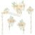 Amabro Chinese Hanfu Flower Hairpin Set, 5 PCS Floral Retro Chinese Tassel Headpiece Traditional Chinese Hanfu Brides Hair Accessories for Hairstyle Daily Wear Party Banquets Dating Weddings(Camellia)