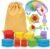 LovesTown 209 PCS Shapes Wooden Pattern Blocks for Kids, Geometric with Activity Cards and Storage Bag, Educational Tangram Puzzles,Great Learning Gift from Parents or Teachers