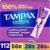 Tampax Radiant Tampons for Women Multipack, with LeakGuard Braid, Regular/Super/Super Plus Absorbency, Unscented, 112 Count (4 Packs of 28), Packaging May Vary