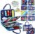 Esjay Toddler Busy Board Montessori Toys for Boys, Sensory Book Educational Activities for Learning Fine Motor Skills, Birthday Gifts for Boys Toddlers, Travel Toys for Airplane Car, Blue Dinosaur