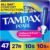 Tampax Pearl Tampons for Women Multipack, with LeakGuard Braid, Regular/Super/Super Plus Absorbency, Unscented, 47 Count