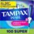 Tampax Pearl Tampons for Women, with LeakGuard Braid, Super Absorbency, Unscented, 100 Count (2 Packs of 50)