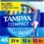 Tampax Compact Pearl Tampons for Women Multipack, with LeakGuard Braid & Extendable Applicator, Regular/Super/Super Plus Absorbency, Compact Extendable Applicator, Unscented, 45 Count
